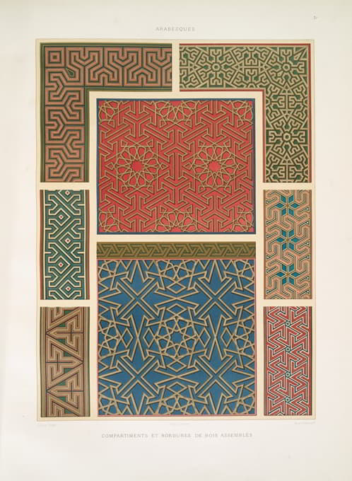 阿拉伯花纹；组合式木箱和镶边