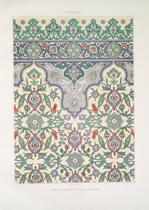 阿拉伯花纹；卡斯尔·罗敦壁画（16世纪）；1、