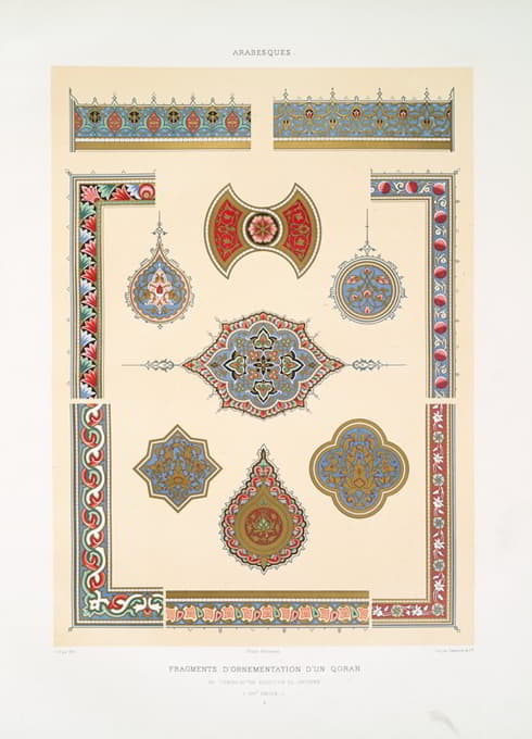 阿拉伯花纹；苏尔坦·埃尔·戈里（Soultan el Ghoury）陵墓（16世纪）库兰（Quran）的装饰碎片；（五）