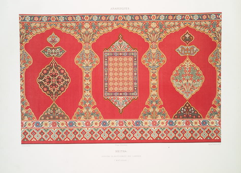 阿拉伯花纹；海莎；镶板覆盖的窗帘（18世纪）
