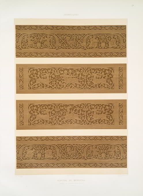 阿拉伯花纹；莫里斯坦医院；梁和檐带详图（13世纪）