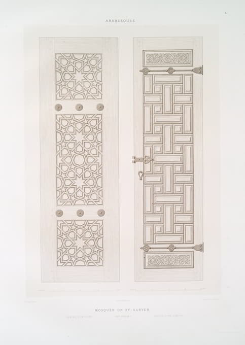 阿拉伯花纹；Sy Saryeh清真寺；百叶窗，衣柜（16世纪）