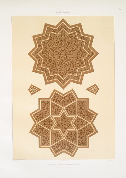 阿拉伯花纹；Thelay Abu-Rezyq清真寺；米姆巴的细节（15世纪）；2、