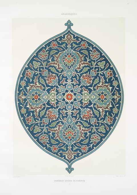 阿拉伯花纹；陶瓷椭圆形面板（1）
