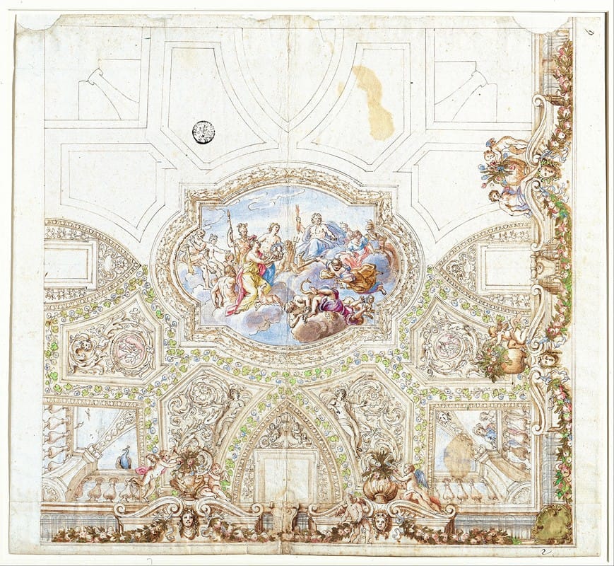 Giacinto Calandrucci - Composition Study for a Ceiling Decoration