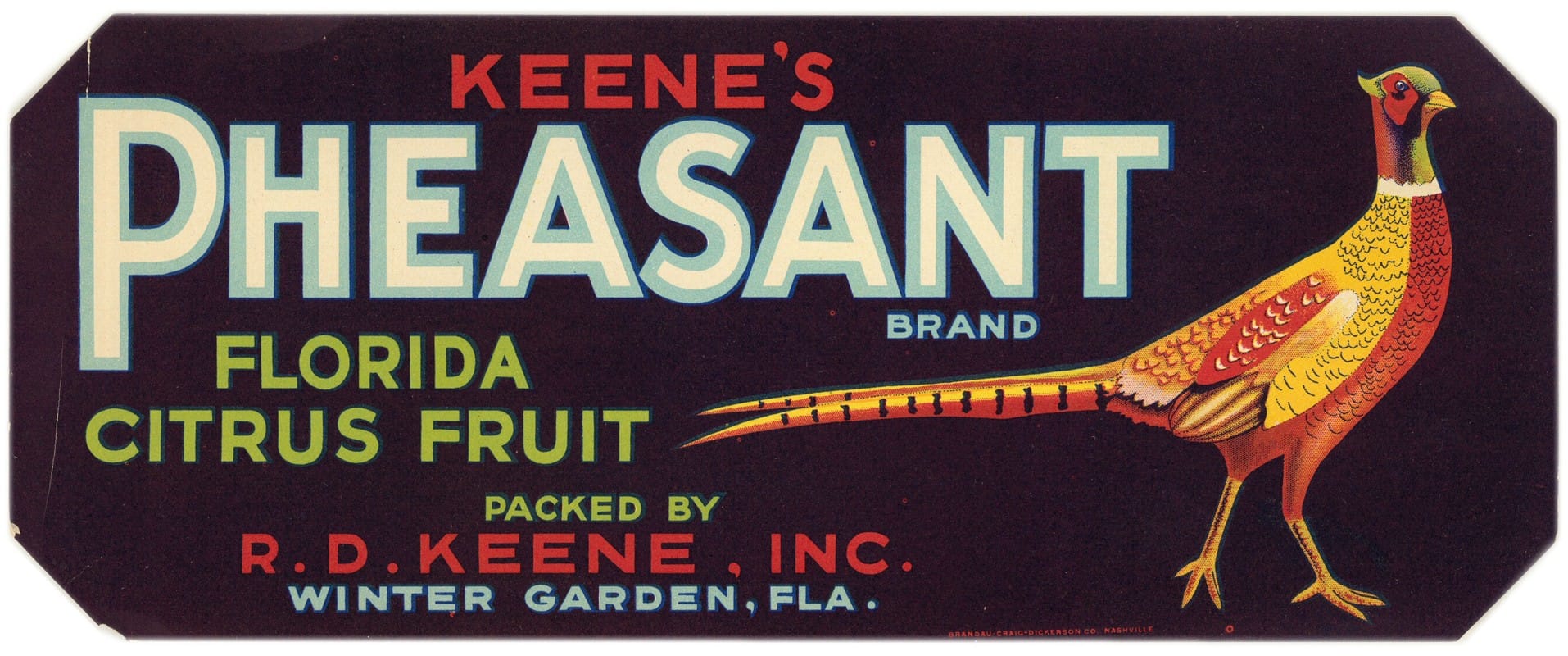 Anonymous - Keene’s Pheasant Brand Florida Citrus Fruit Label