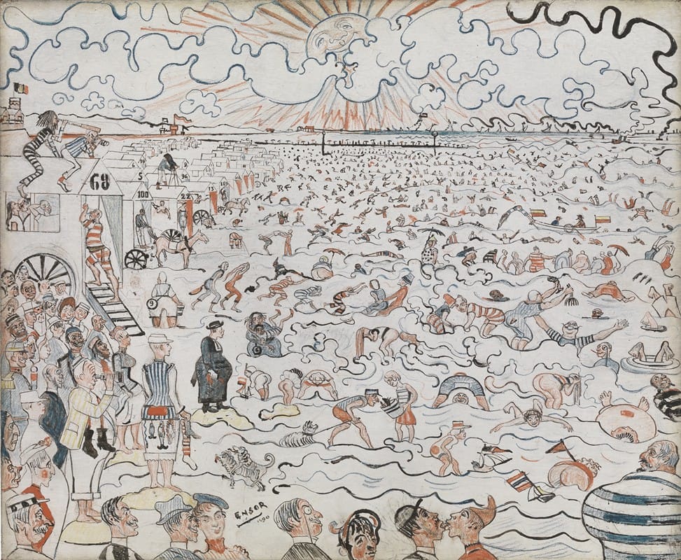 James Ensor - The Beach at Ostende