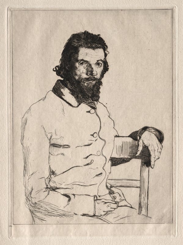 Félix Bracquemond - Portrait of Meryon, Seated