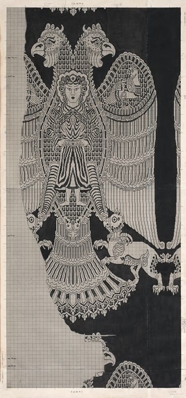 Félix Guichert - Schematic Drawing of Buyid Silk