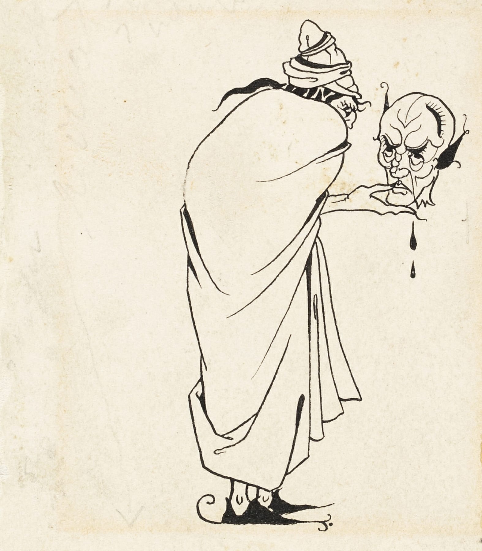 Aubrey Vincent Beardsley - Man with Skull
