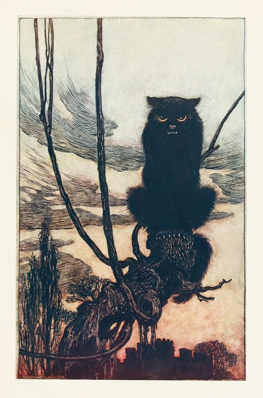 Arthur Rackham - By day she made herself into a cat