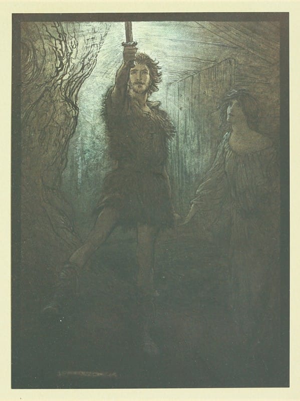 Arthur Rackham - ‘Siegmund the Walsung, thou dost see! As bride-gift he brings thee this sword’