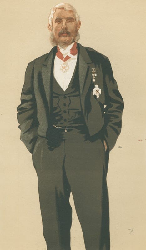 James Tissot - The Commader in Chief in India [General Sir Frederick Paul Haines], Military and Navy, from Vanity Fair, March 25, 1876