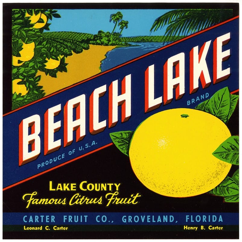 Anonymous - Beach Lake Brand Citrus Label
