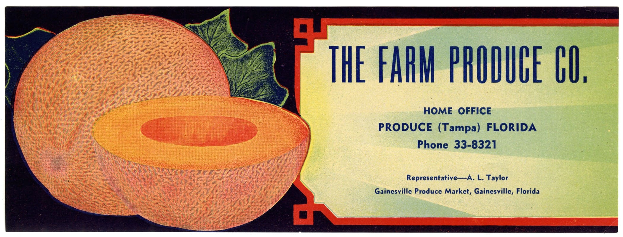 Anonymous - The Farm Produce Company Cantaloupe Label