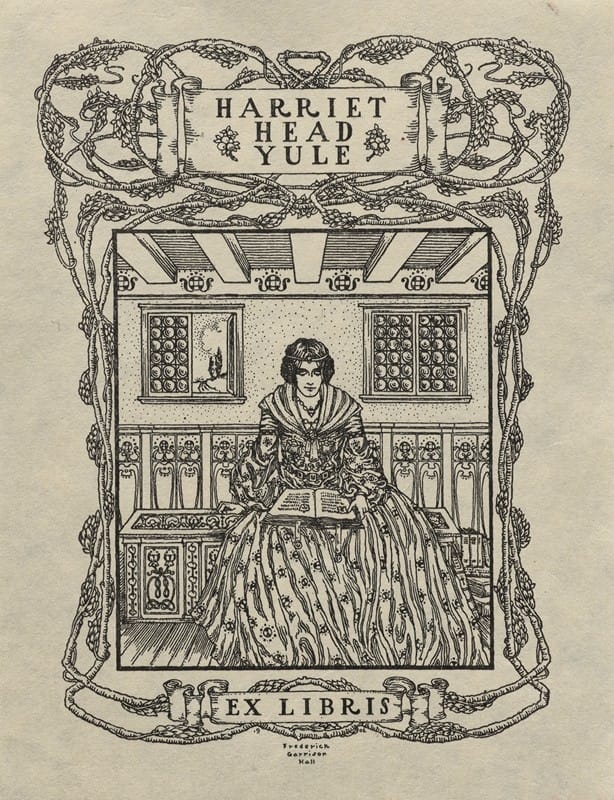 Frederick Garrison Hall - Harriet Head Yule, Ex Libris inscribed