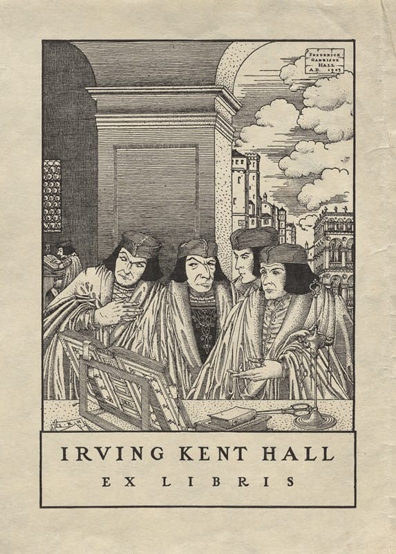 Frederick Garrison Hall - Irving Kent Hall, Ex Libris inscribed