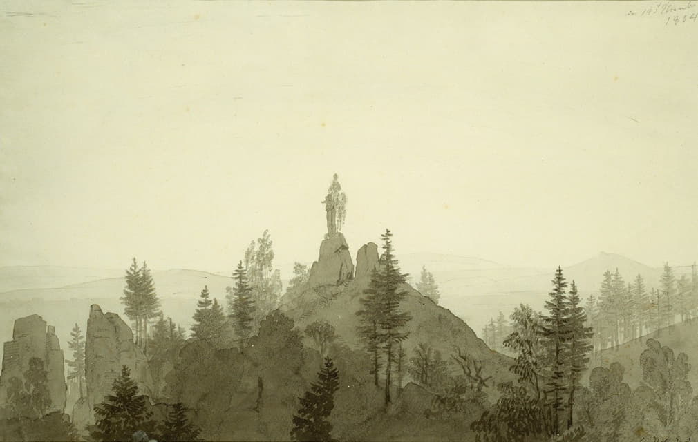 Caspar David Friedrich - Statue of the Madonna in the Mountains