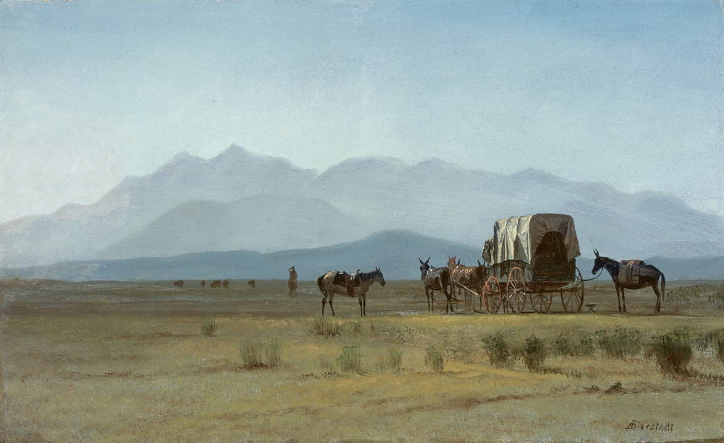 Albert Bierstadt - Surveyor’s Wagon in the Rockies