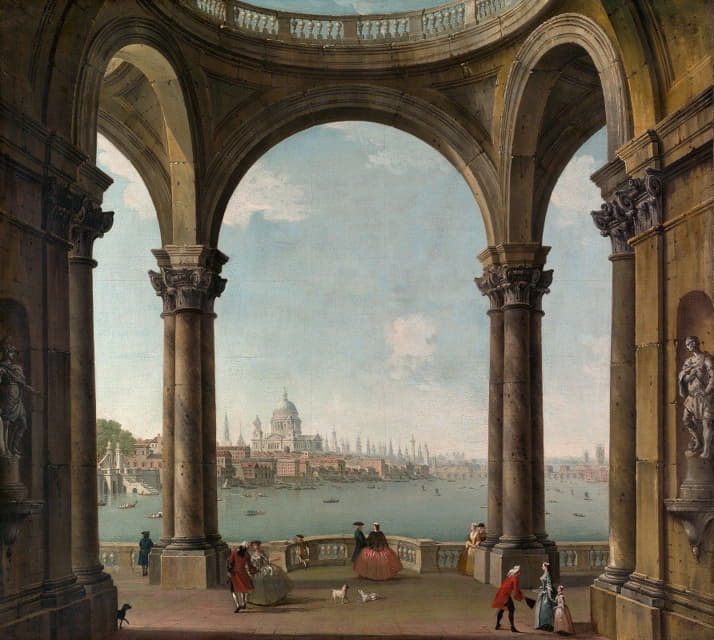 Antonio Joli - Capriccio with St. Paul’s and Old London Bridge