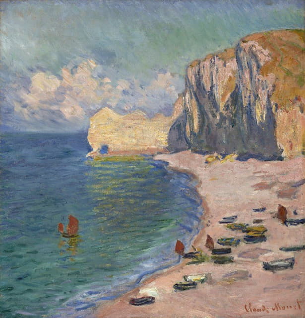Claude Monet - Étretat, The Beach and the Falaise d’Amont