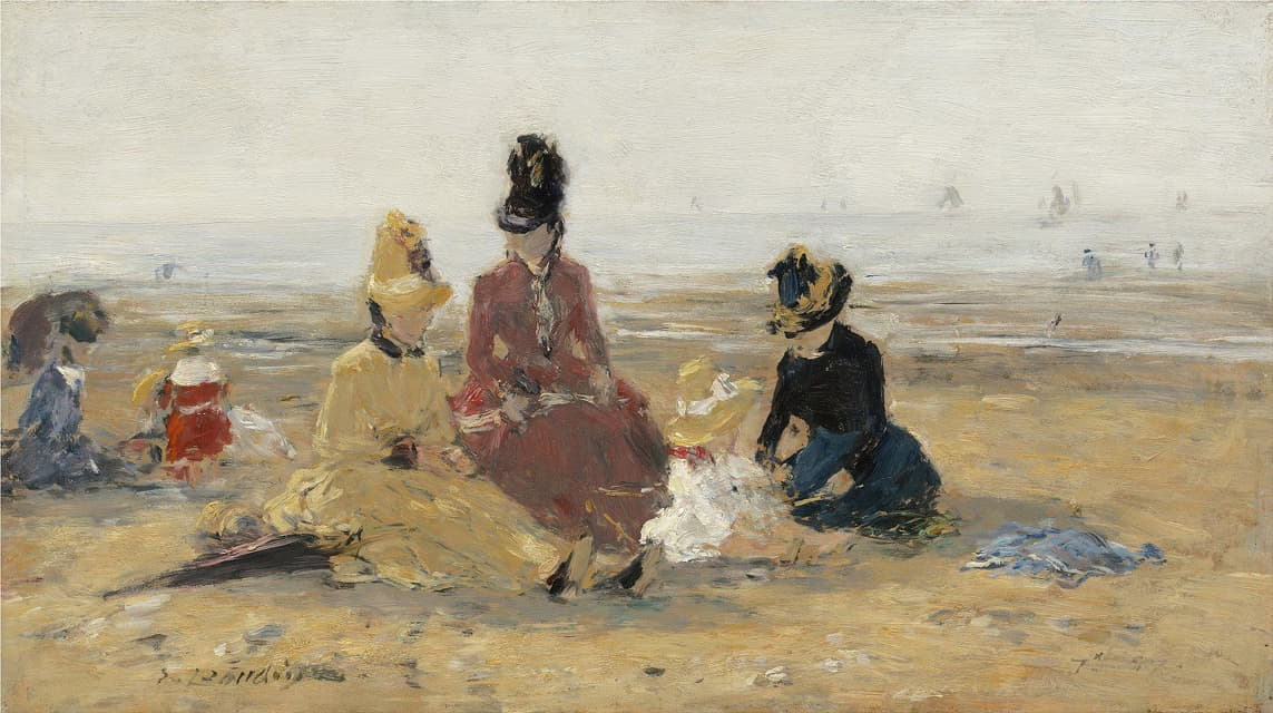 Eugène Boudin - On the Beach,Trouville