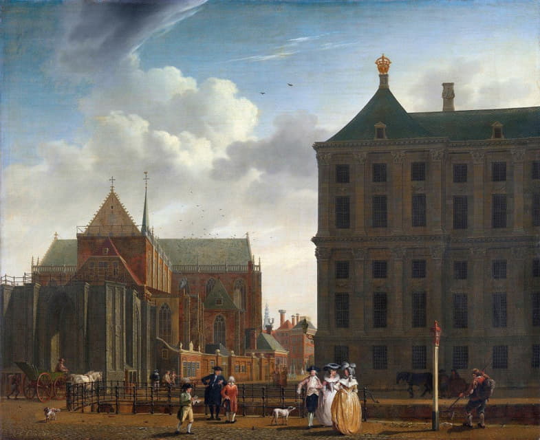 阿姆斯特丹大坝上的新教堂和市政厅