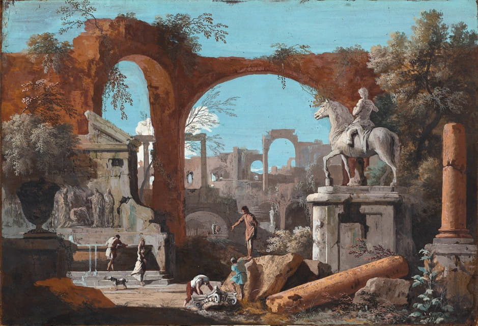 Marco Ricci - A Capriccio of Roman Ruins