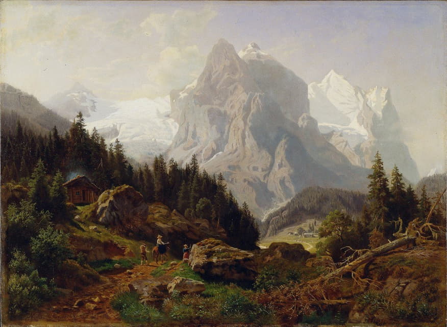 Nils Bjørnsen Møller - Tourists in the Mountains