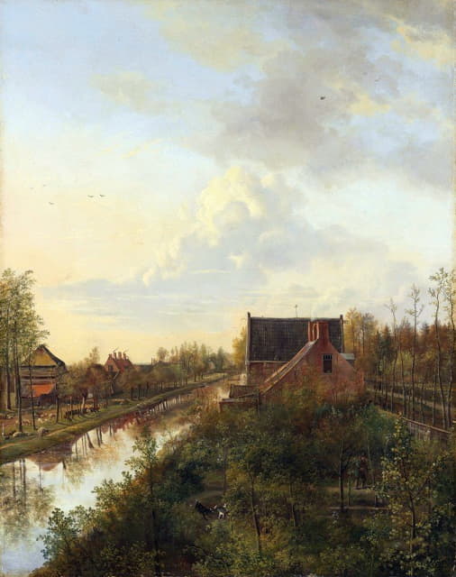 Pieter Gerardus van Os - The Canal at ’s-Graveland