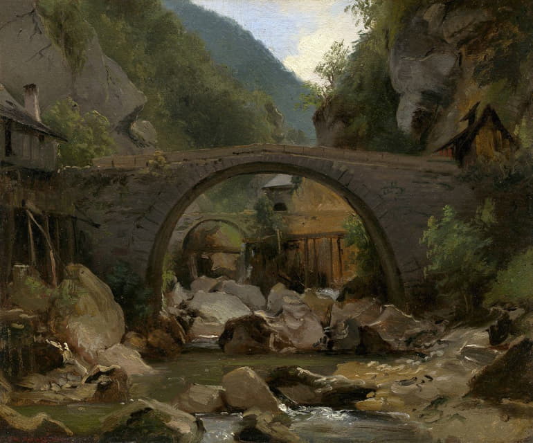 Théodore Rousseau - Mountain Stream in the Auvergne
