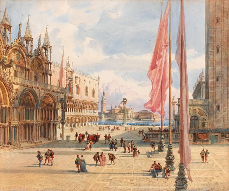 Carl Friedrich Heinrich Werner - Marcus Square In Venice