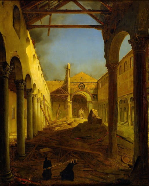 Louis Léopold Robert - The Church Of San Paolo Fuori Le Mura The Day After The Fire Of 1823