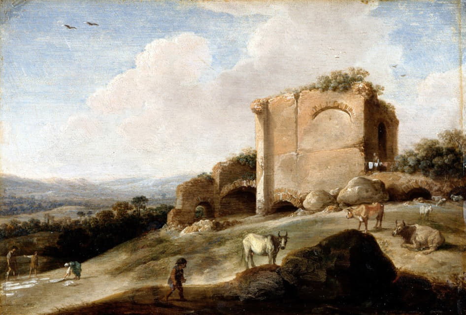 Carel Cornelisz De Hooch - Landscape with a Roman Ruin
