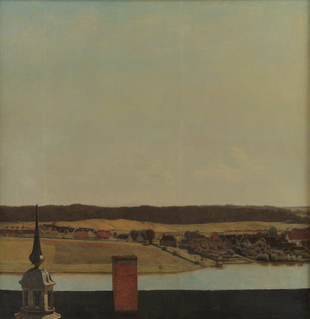 Christen Købke - Roof Ridge of Frederiksborg Castle with View of Lake, Town and Forrest