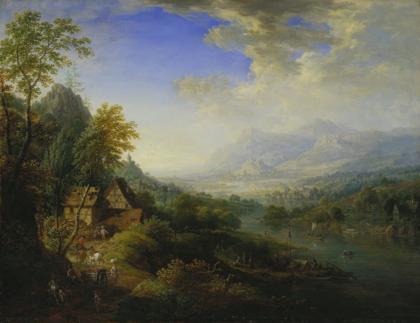 Christian Georg Schütz the elder - Landscape with River