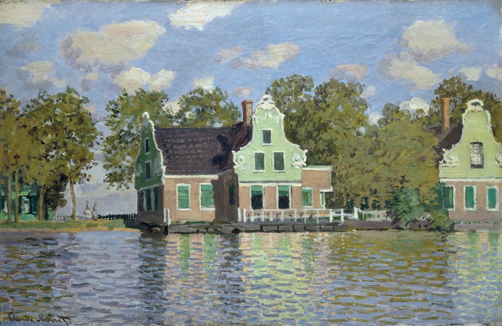 Claude Monet - Houses by the Bank of the River Zaan