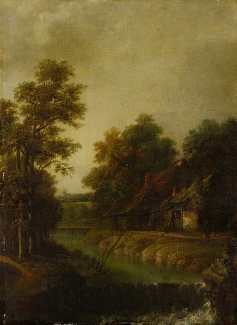 Cornelis Gerritsz Decker - Farms by a River with Rapids