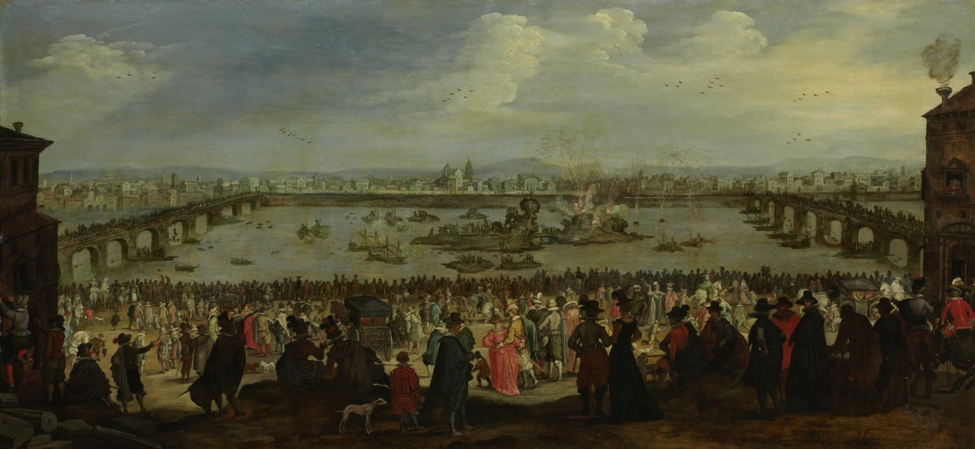 1619年7月25日，在佛罗伦萨的阿诺河上，织布工和染色工行会之间的模拟战斗