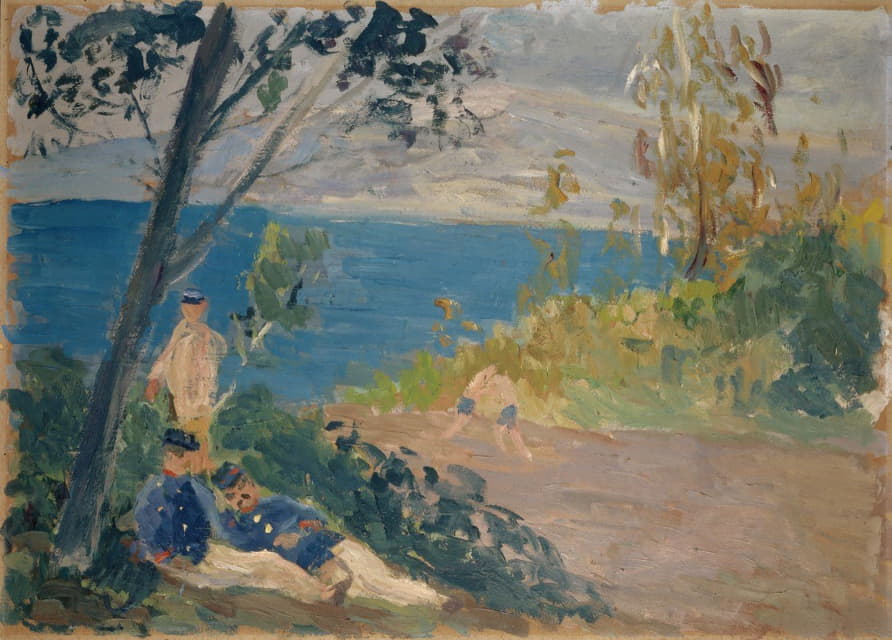 Ernst Schiess - Siesta of the Frontier Guards by the Beach