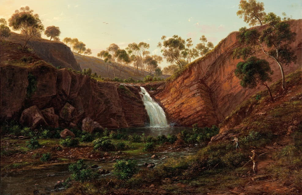 Eugène von Guérard - Waterfall on the Clyde River, Tasmania