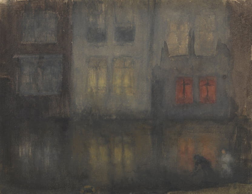 James McNeill Whistler - Nocturne- Black and Red—Back Canal, Holland