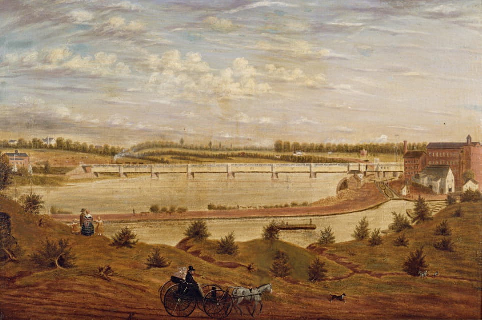 John Jesse Barker - View of the New Brunswick Railroad Bridge