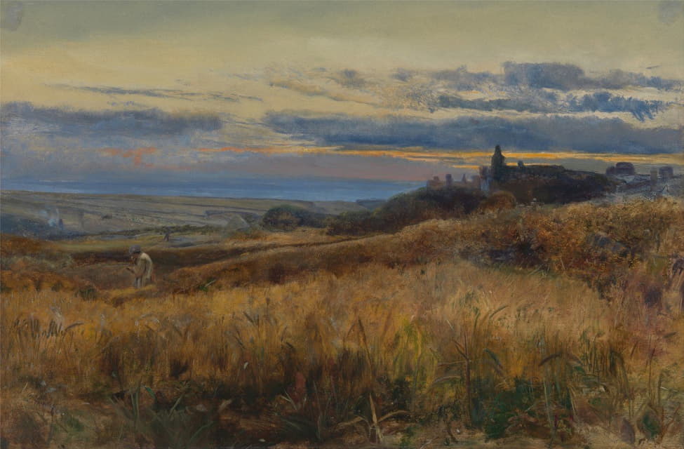 John William Inchbold - Cornfield at sunset