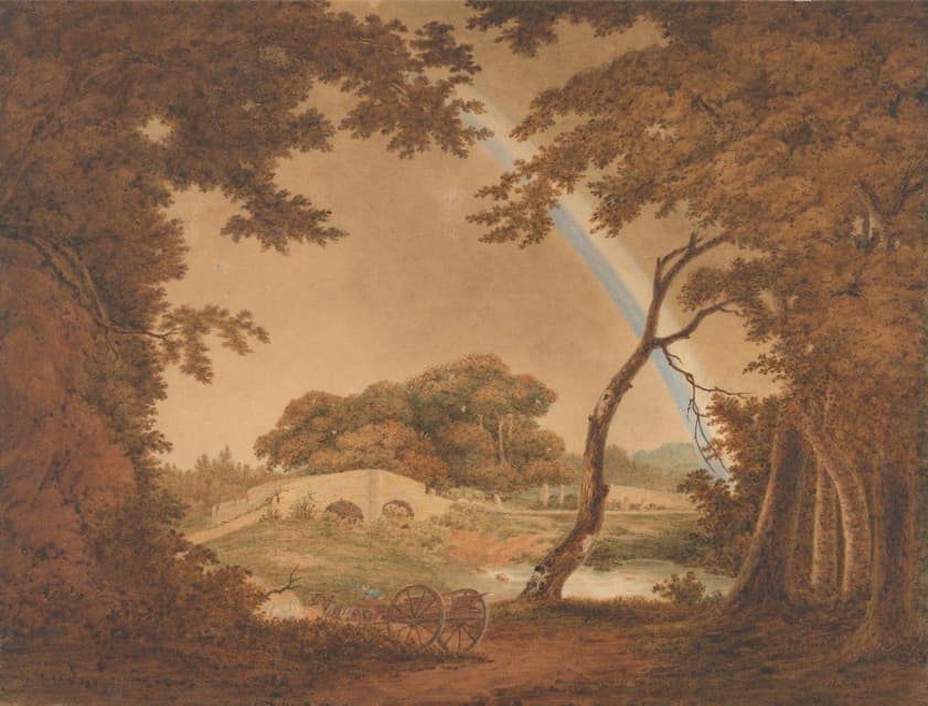 Joseph Wright of Derby - Landscape with Rainbow, View near Chesterfield