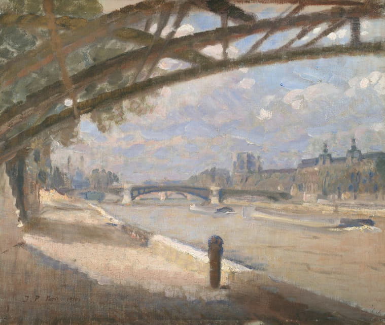 巴黎艺术桥下。正午
