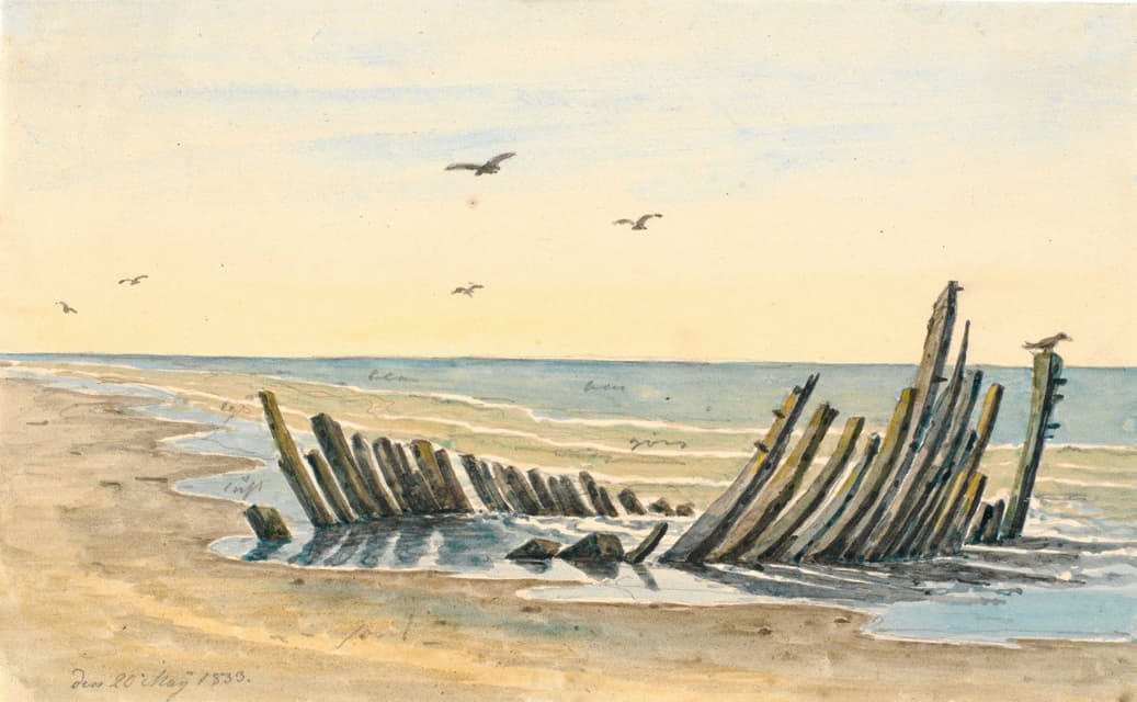 在诺德斯特兰登海滩上的沉船于1832年5月9日沉没