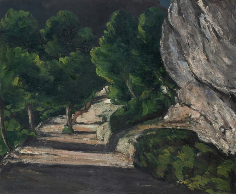 Paul Cézanne - Landscape. Road with Trees in Rocky Mountains