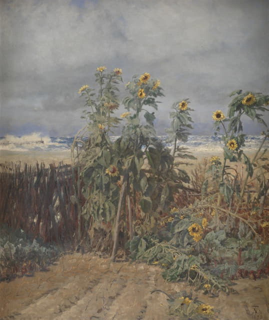 Thorvald Niss - Sunflowers on a Beach