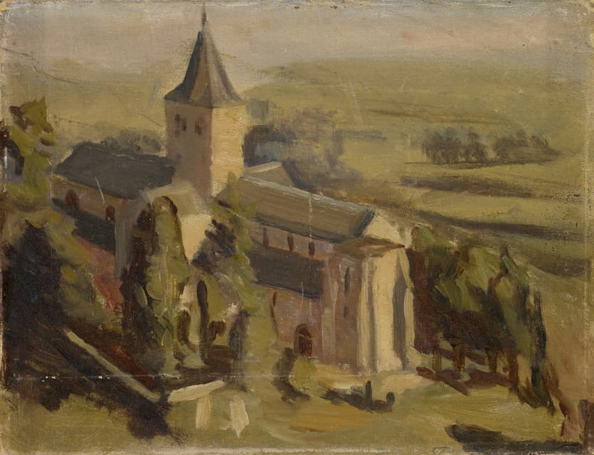 William de Goumois - Landscape with Medieval Church